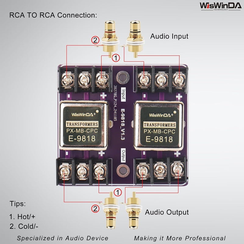 WisWinDa Store Multipurpose Audio Isolation Converters Screw Terminal Block Connectors Noise Filter Hum Eliminator with Convenient Phoenix Connectors for Audio Playing Devices Eliminate The Hum Noise - Image 5